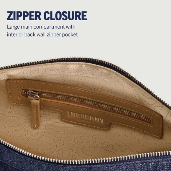 True Religion Hobo Shoulder Bag Denim Medium - Picture 6 of 7